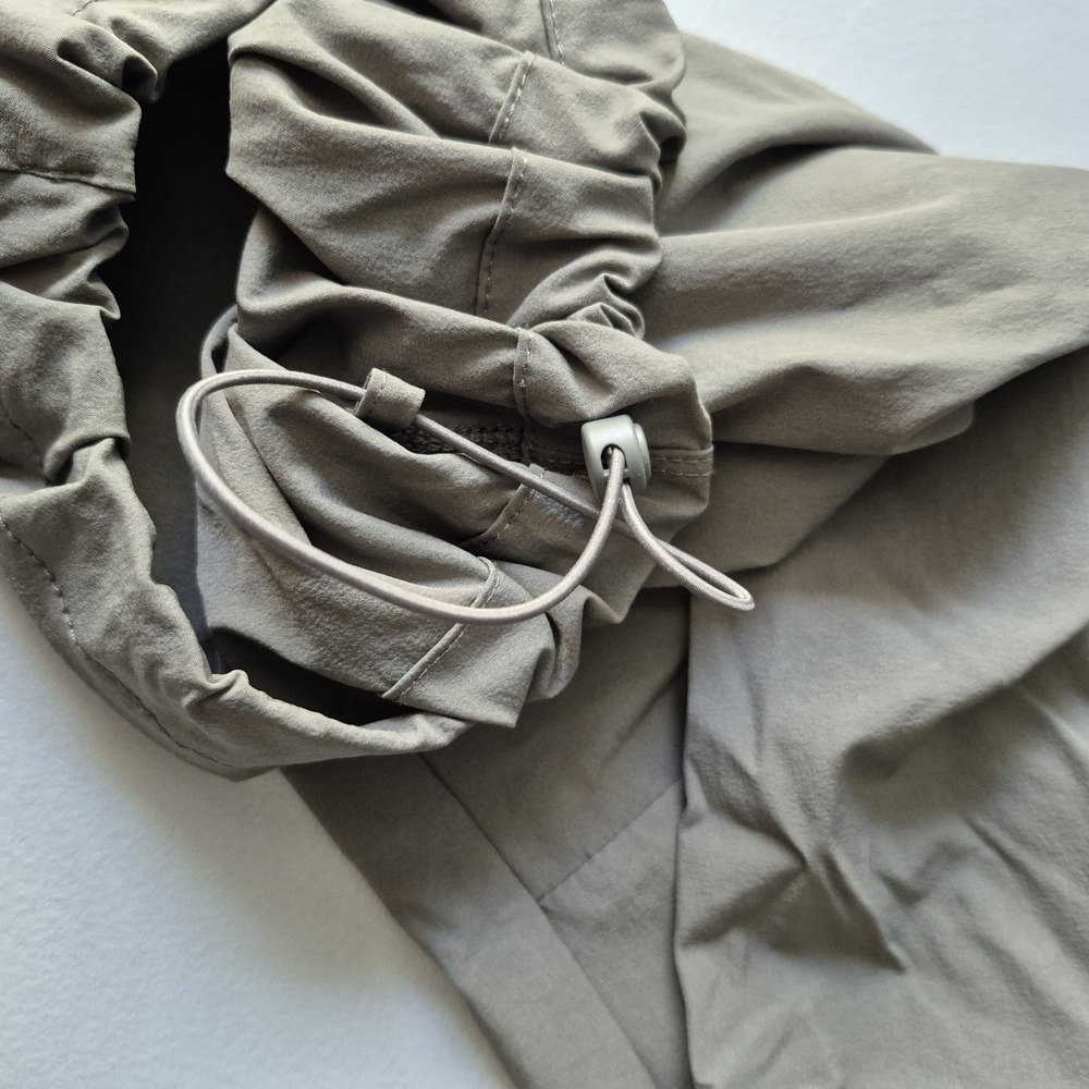 Apana Pants Womens Large Green Gray Cargo Wide Leg Baggy Parachute Stretch - Picture 7 of 11